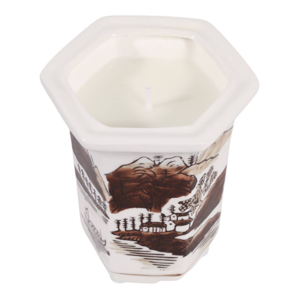 6 oz Brown Cermaic Sage & Eucalyptus Candle