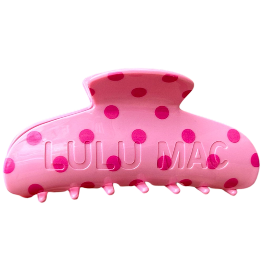 Lulu Mac Pink Polka Dot Hair Clip