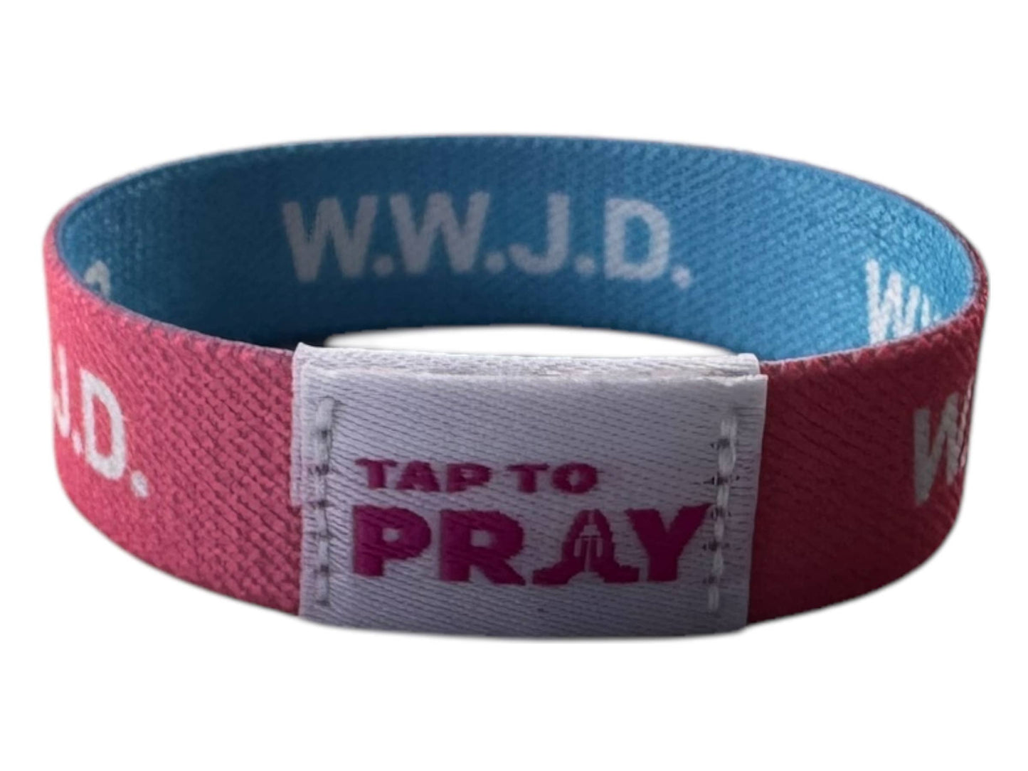 Tap To Pray™ Wristbands - Blue & Pink WWJD