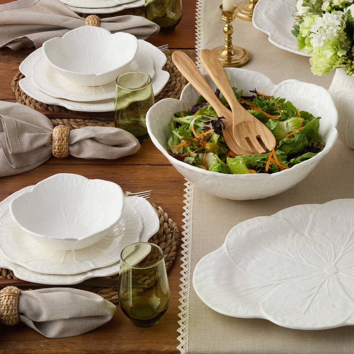 Le Jardin White Cabbage 3-D Cereal Bowl 8 in