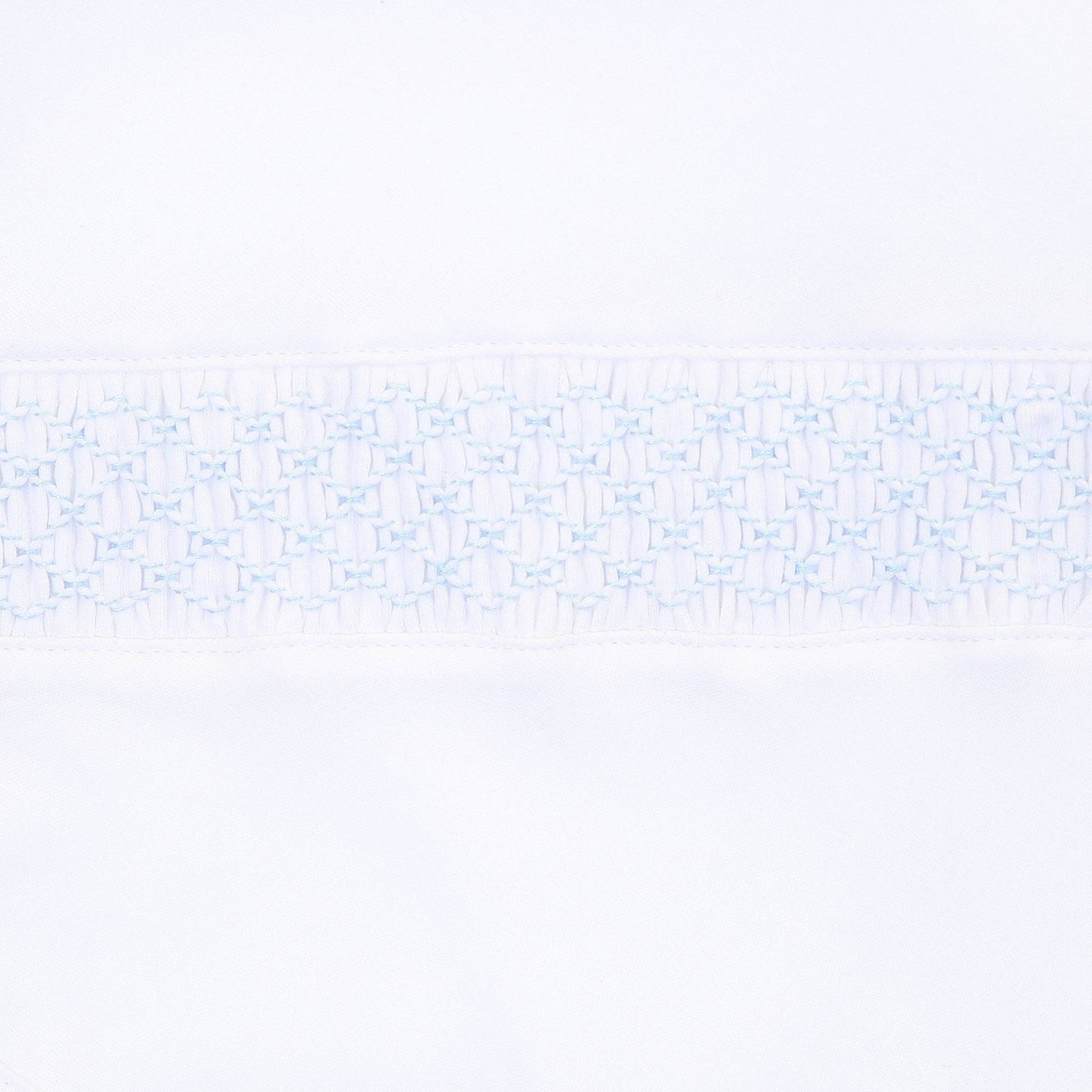Solid Essentials White Blue Smocked Footie