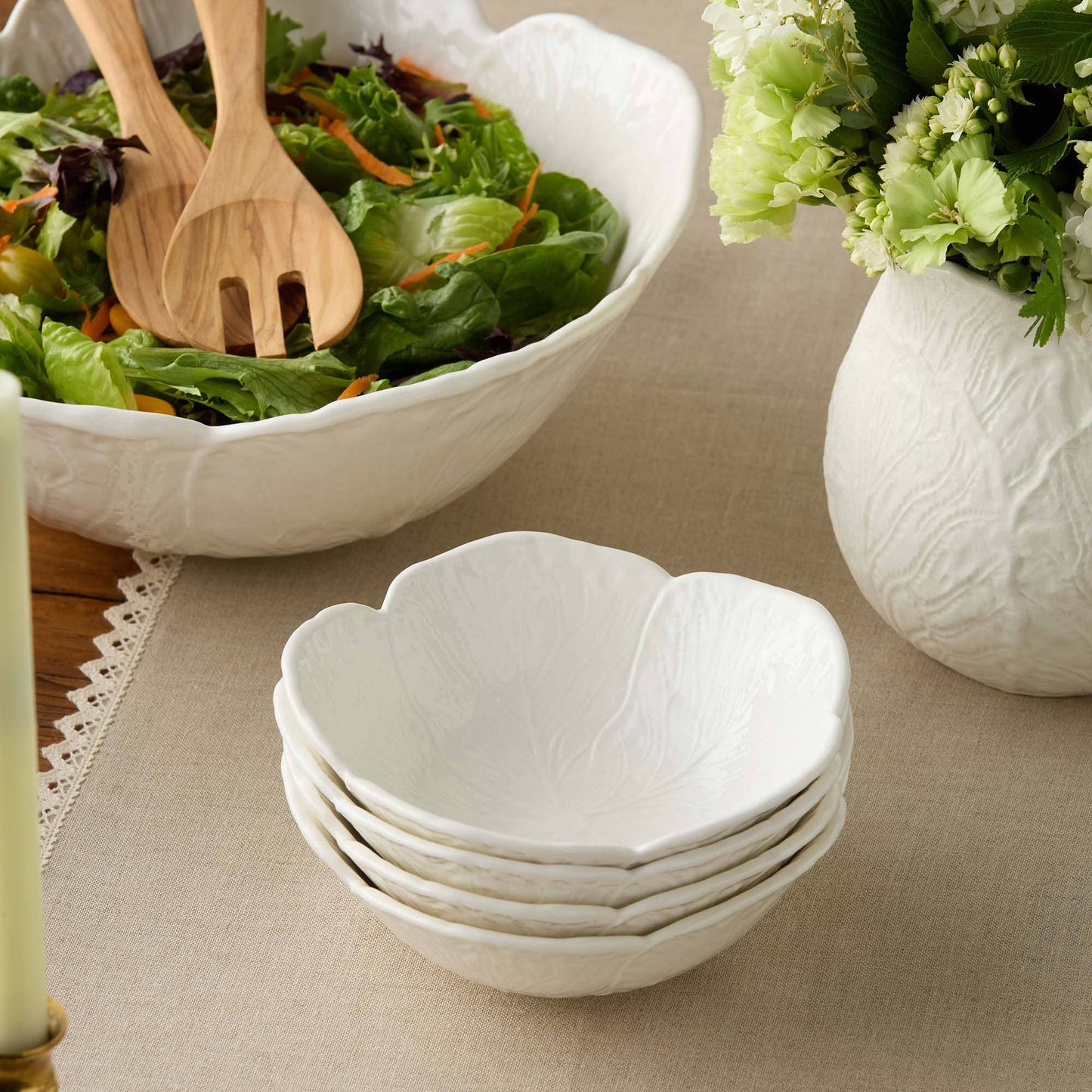 Le Jardin White Cabbage 3-D Cereal Bowl 8 in