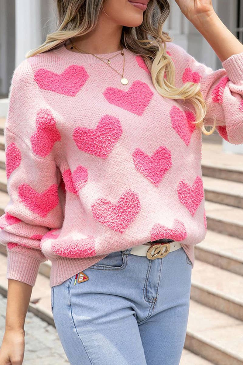 Pink Heart Sweater