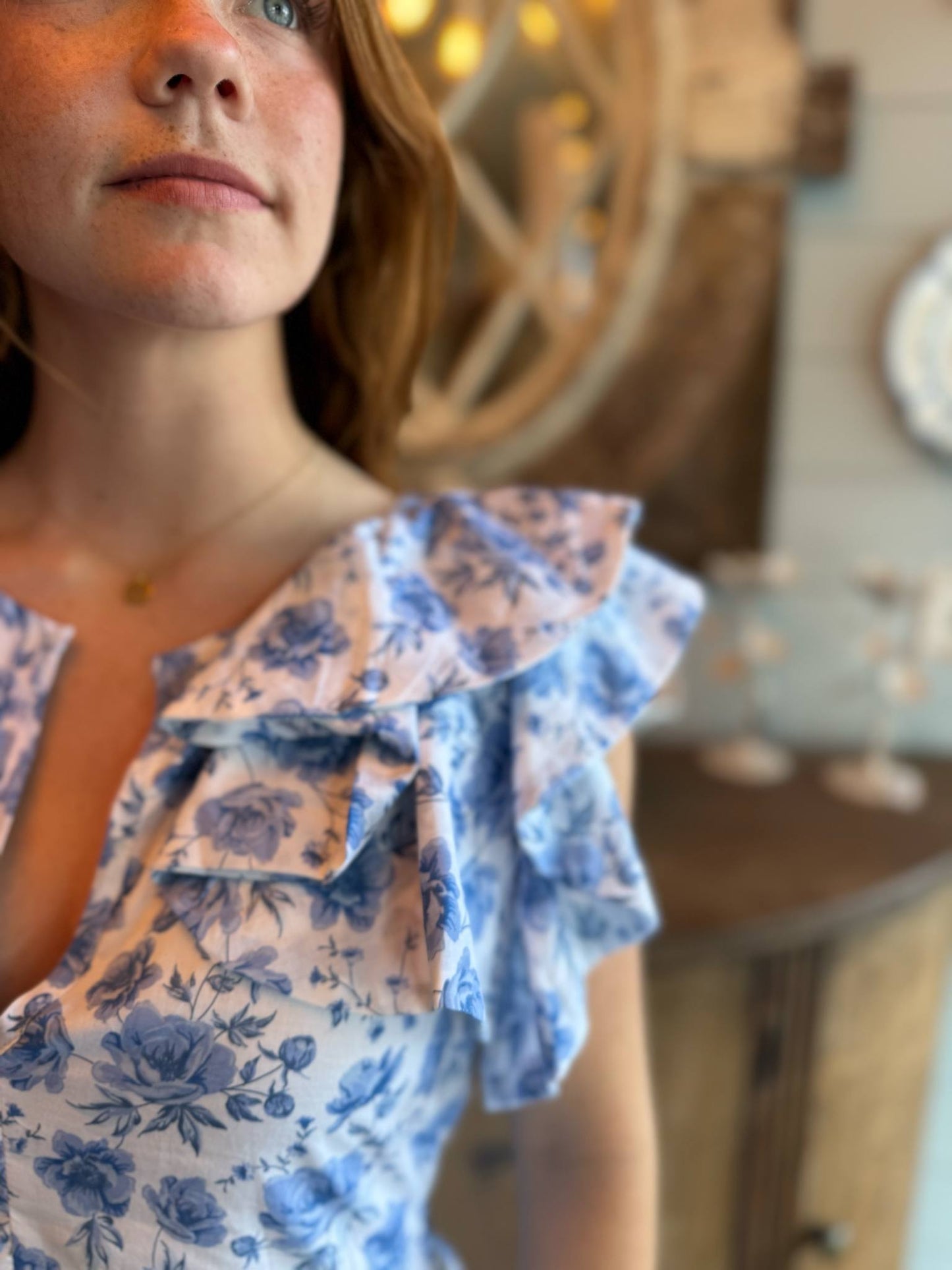 Blue Buds Maxi Dress