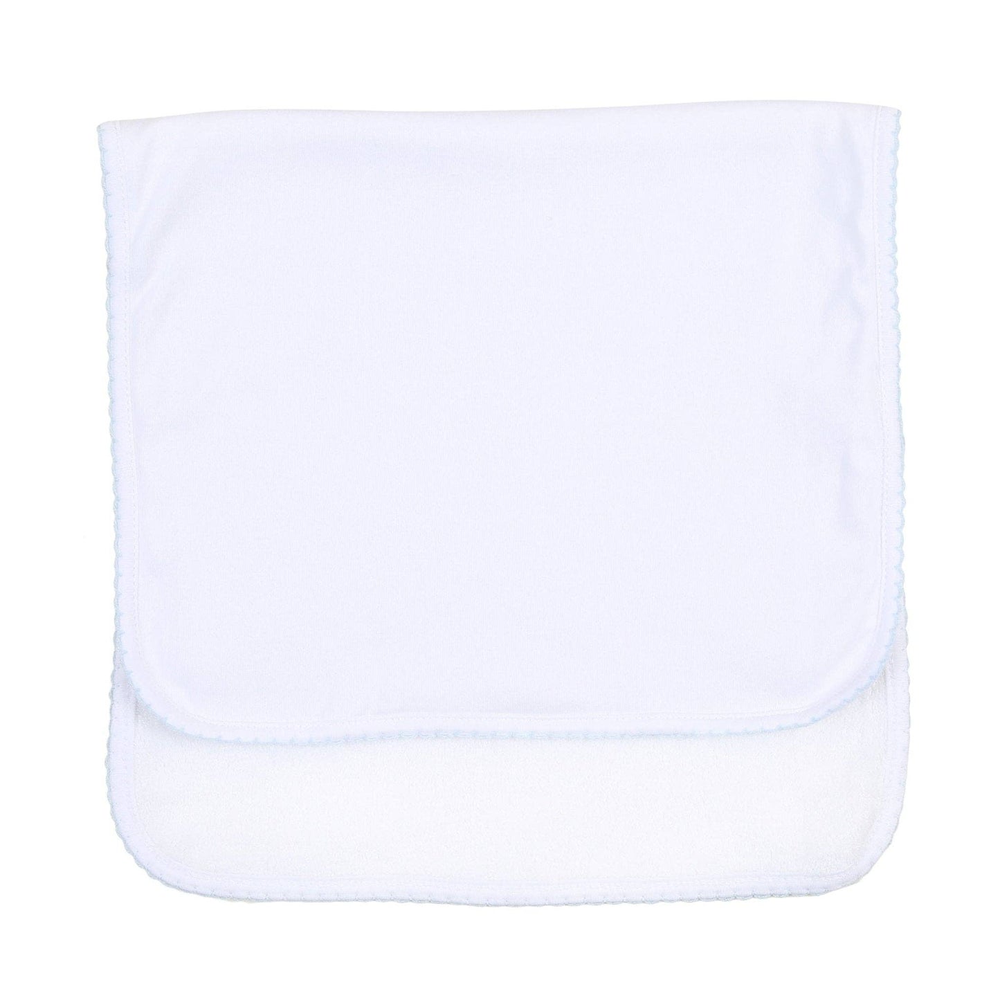 Pima Cotton Blue Trim Burp Cloth