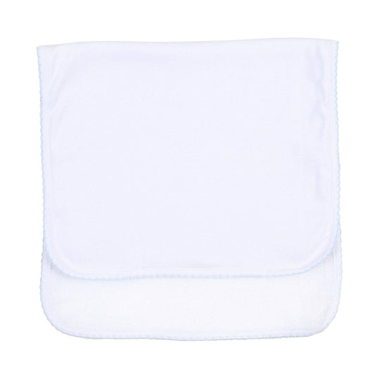 Pima Cotton Blue Trim Burp Cloth