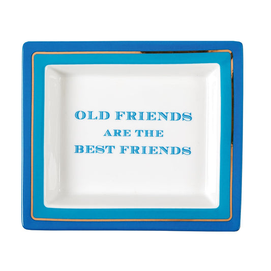 Wise Sayings "Old Friends are the Best Friends" Desk Tray in Gift Box - Porcelain