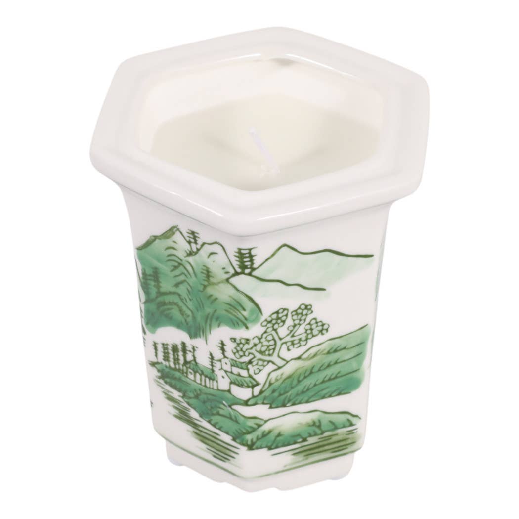 6 oz Green Cermaic Sage & Eucalyptus Candle