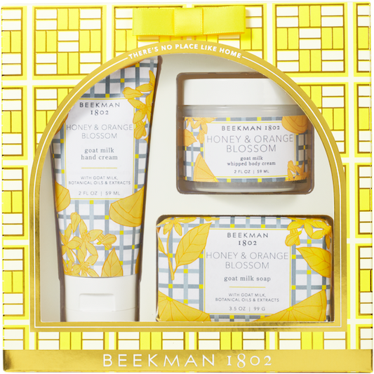 Beekman 1802 Honey & Orange Blossom Lotion, Soap, and Whipped Body Cream Set