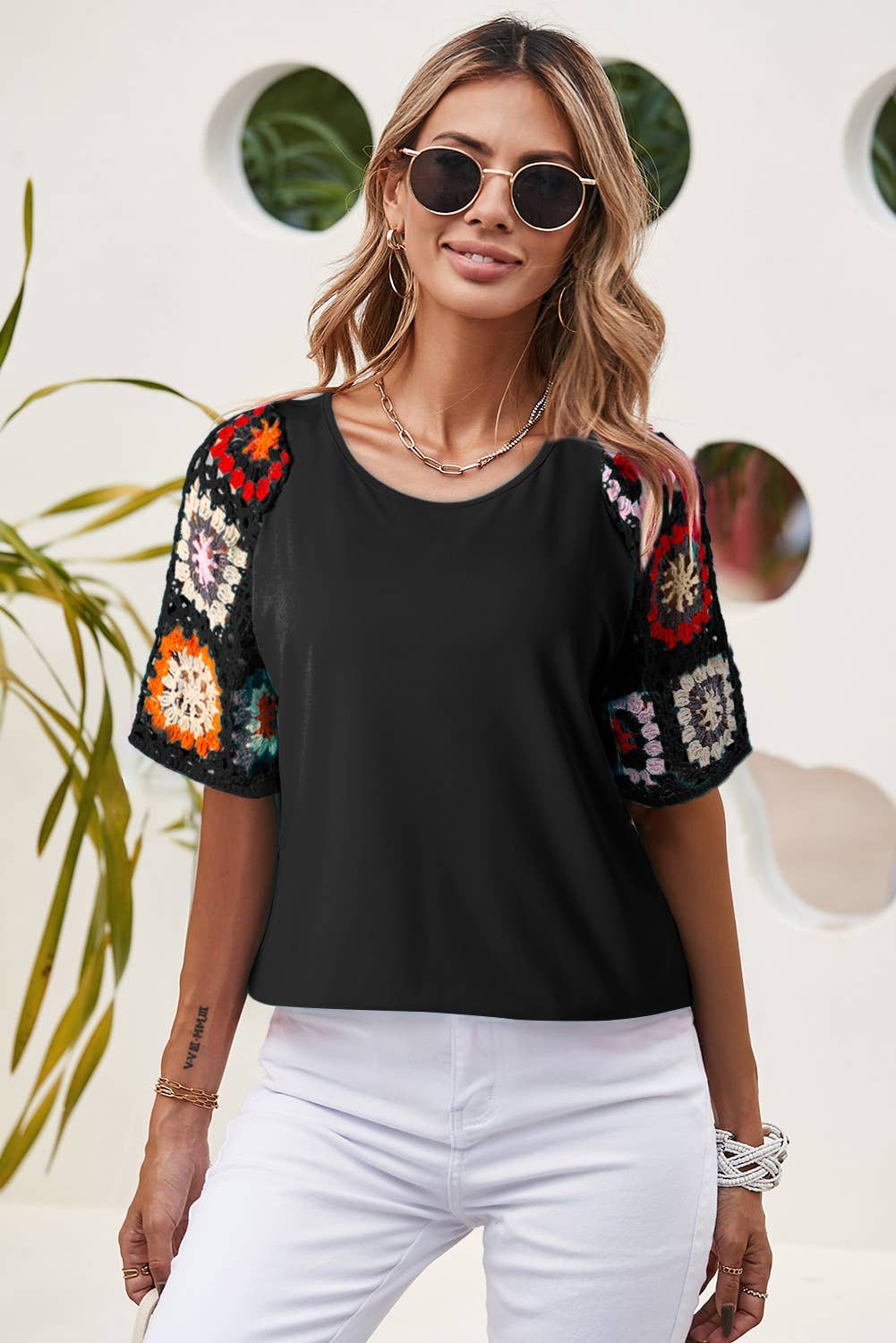 Crochet Short Sleeve Top