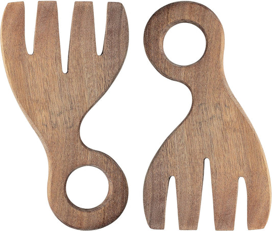 Bloomingville Wood Salad Servers Brown
