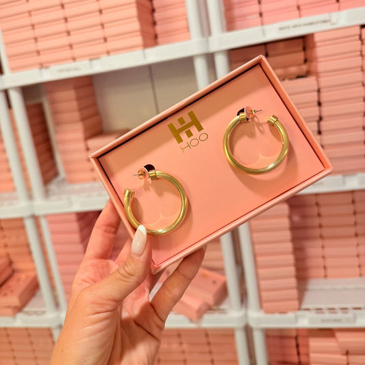 Brushed Gold Midi Hoo Hoops