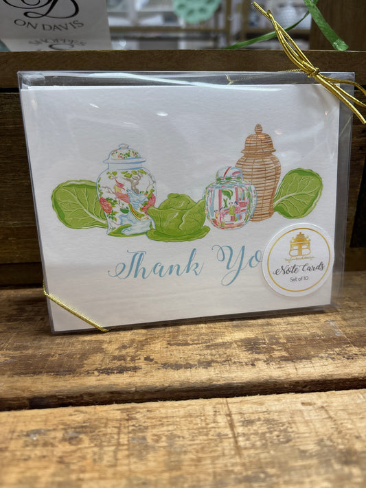 Ginger Jar Cabbage Thank You Folded Note Cards
