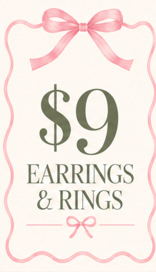 $9 Earrings & Rings