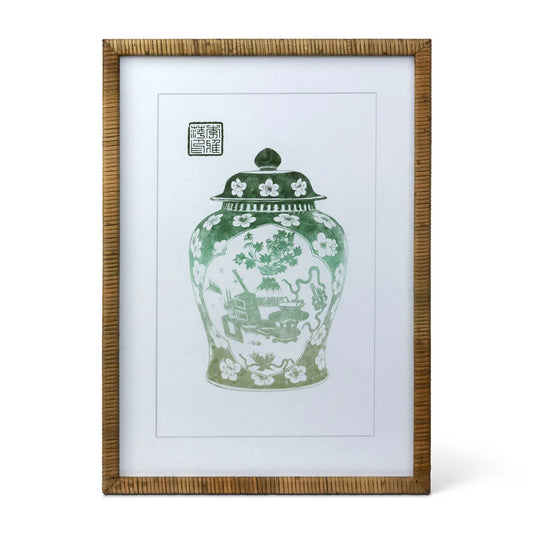 Lotus Framed Ginger Jar Wall Art