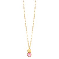 Dome Gold with Pink Gem Necklace Meghan Browne