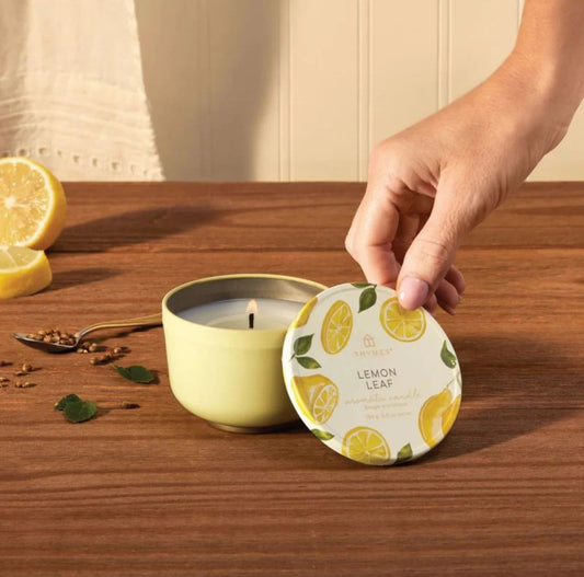 Lemon Leaf Poured Candle Tin