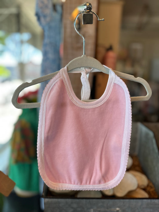 Reversible Pink & White Bib