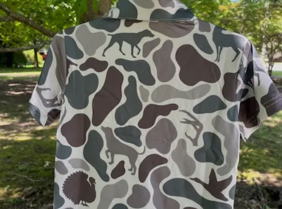 Boys Camo Performance Polo