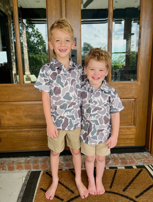 Boys Camo Performance Polo