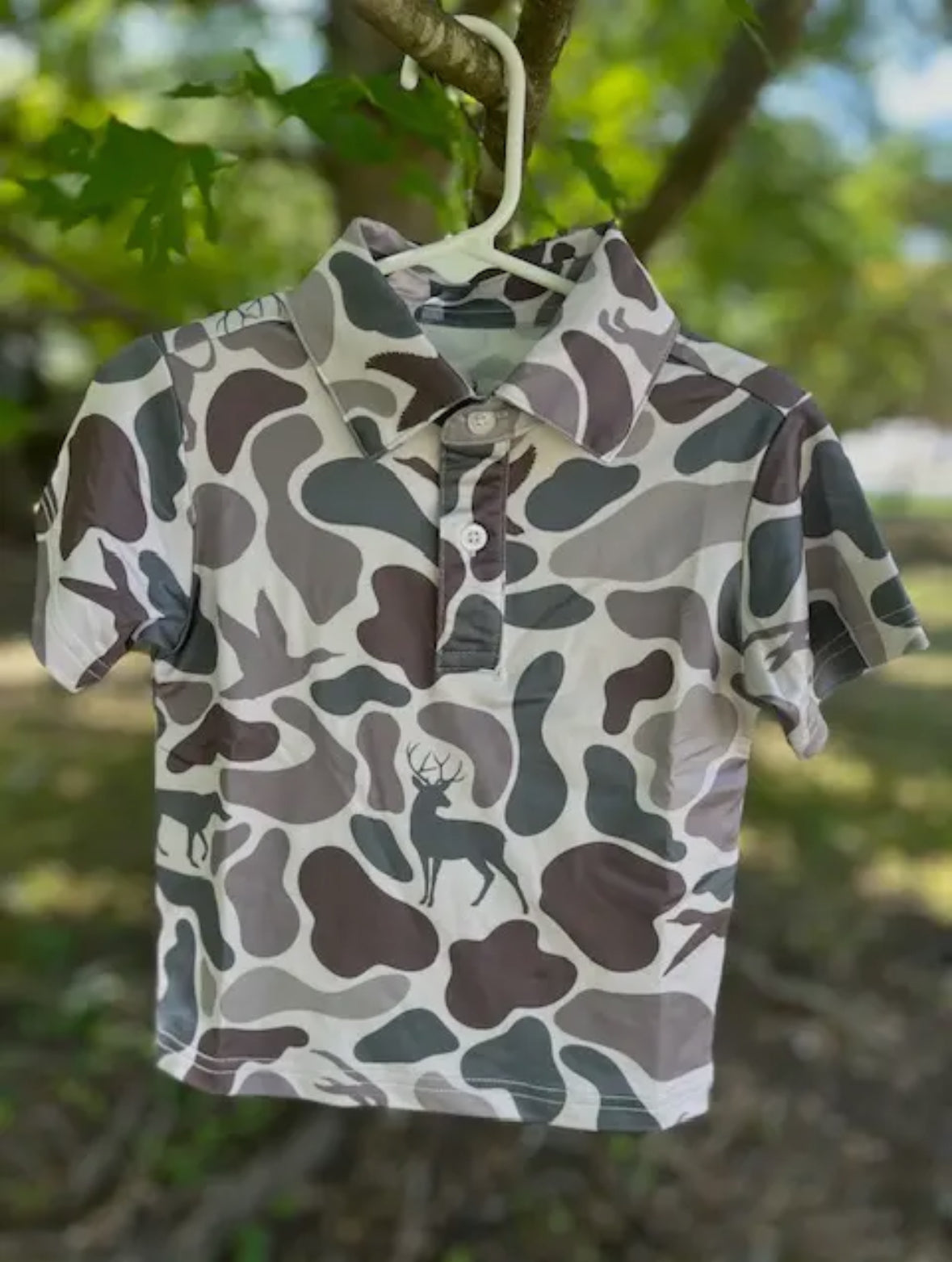 Boys Camo Performance Polo