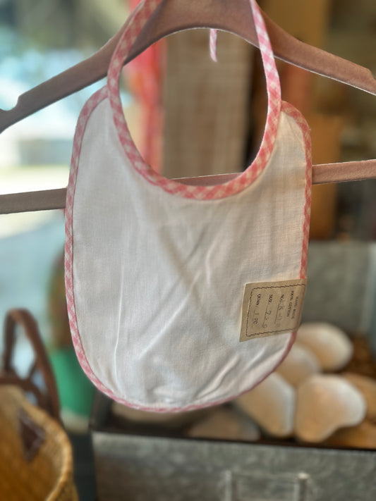 Pink Gingham Lined Bib