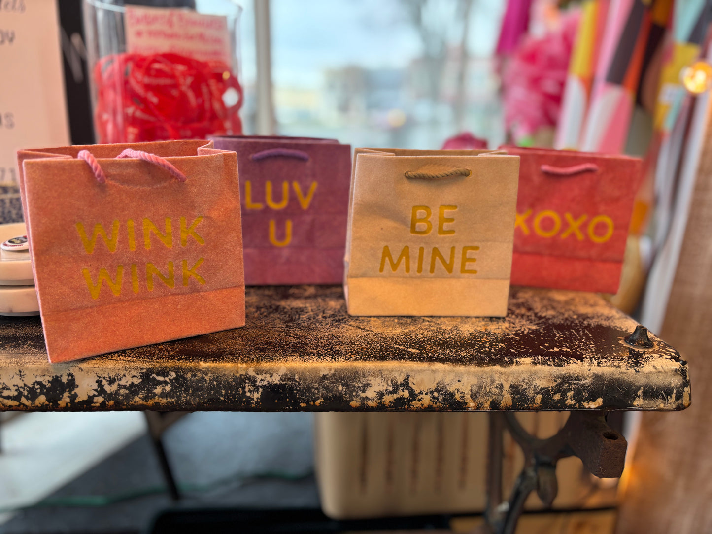 Flocked Converation Heart Gift Bags