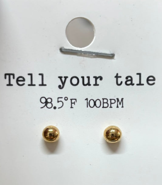 Tell Your Tale Small Gold Ball Earrings