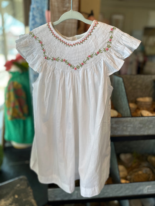 Rose Smocked Collar Dress
