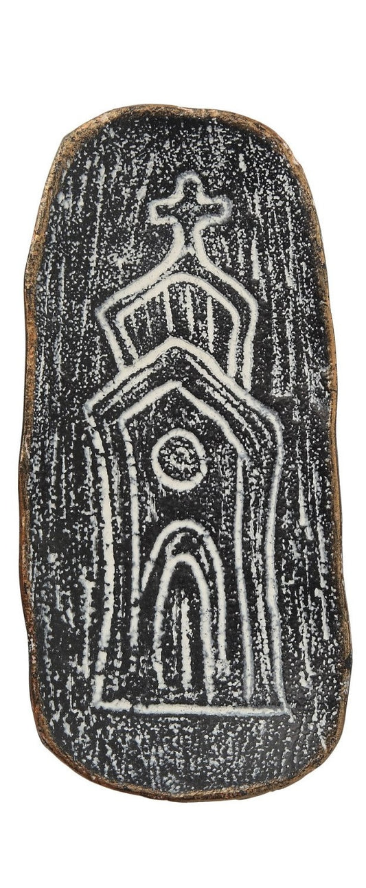 Cast Iron Dish with Church