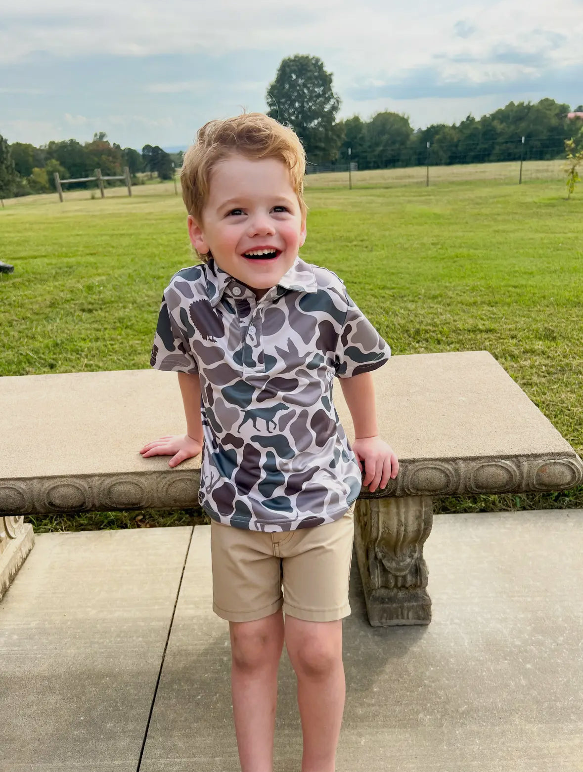 Boys Camo Performance Polo