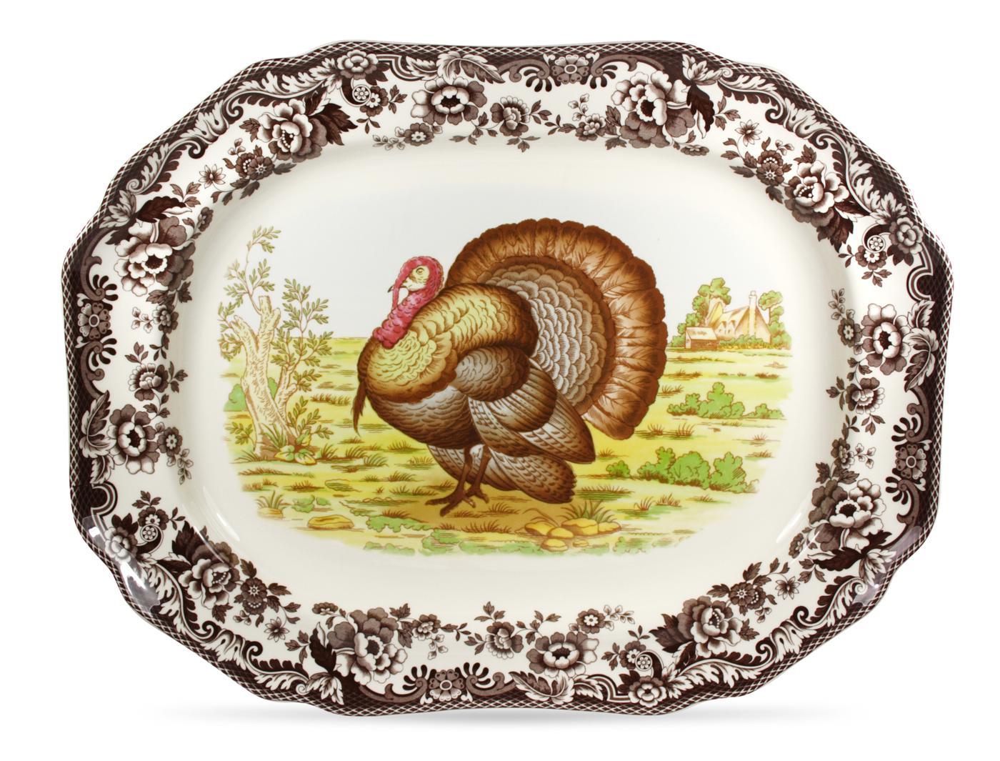 Woodland Octagonal Platter 19 Inch, Turkey