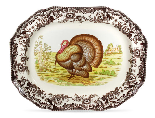 Woodland Octagonal Platter 19 Inch, Turkey