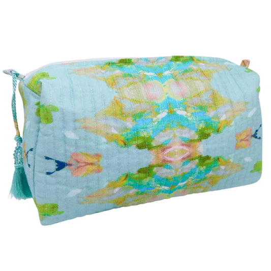 Stained Glass Blue Small Cosmetics Bag