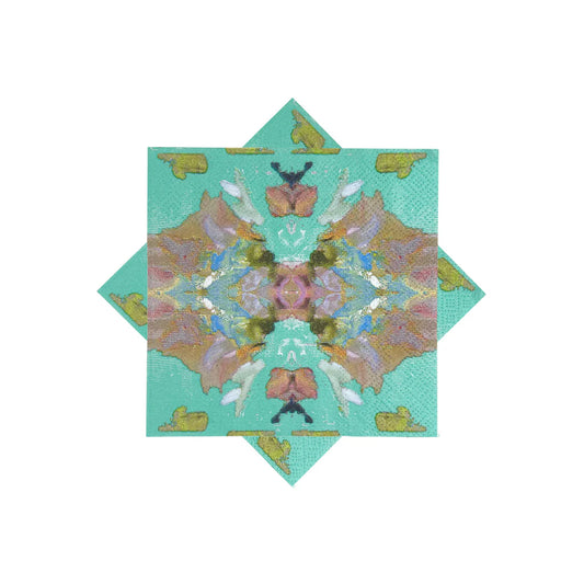 Stained Glass Blue Cocktail Napkins