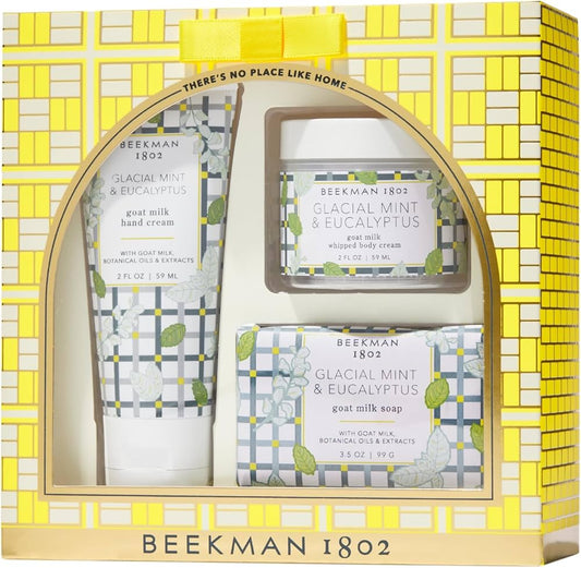 Beekman 1802 Glacial Mint & Eucalyptus Lotion, Soap, and Whipped Body Cream Set