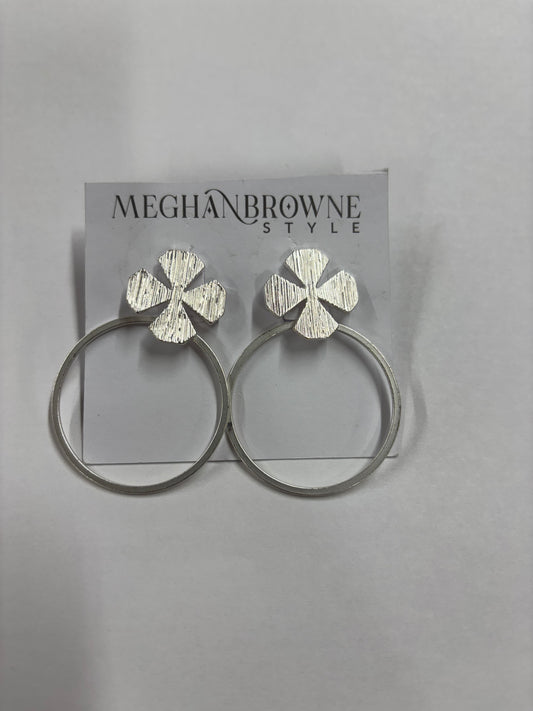 Silver Clover Hoop Earrings Meghan Browne