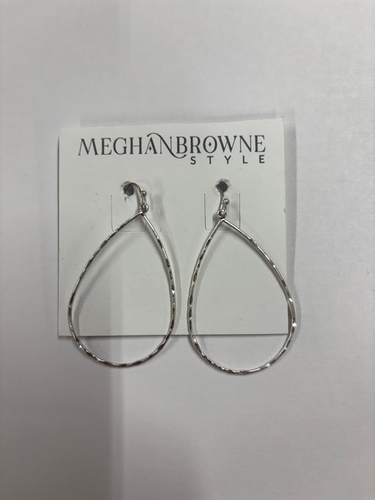 Silver Tear Drop Hoops Meghan Browne