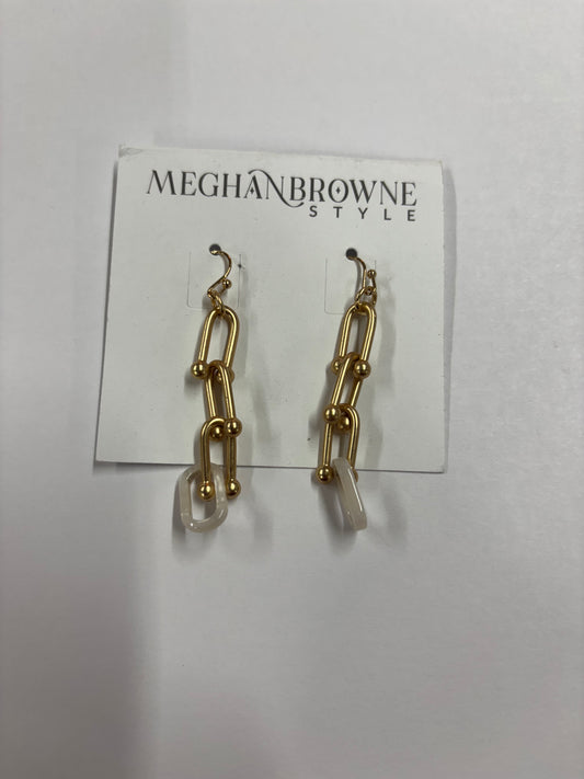 Gold with Pearl Chain Dangle Earrings Meghan Browne