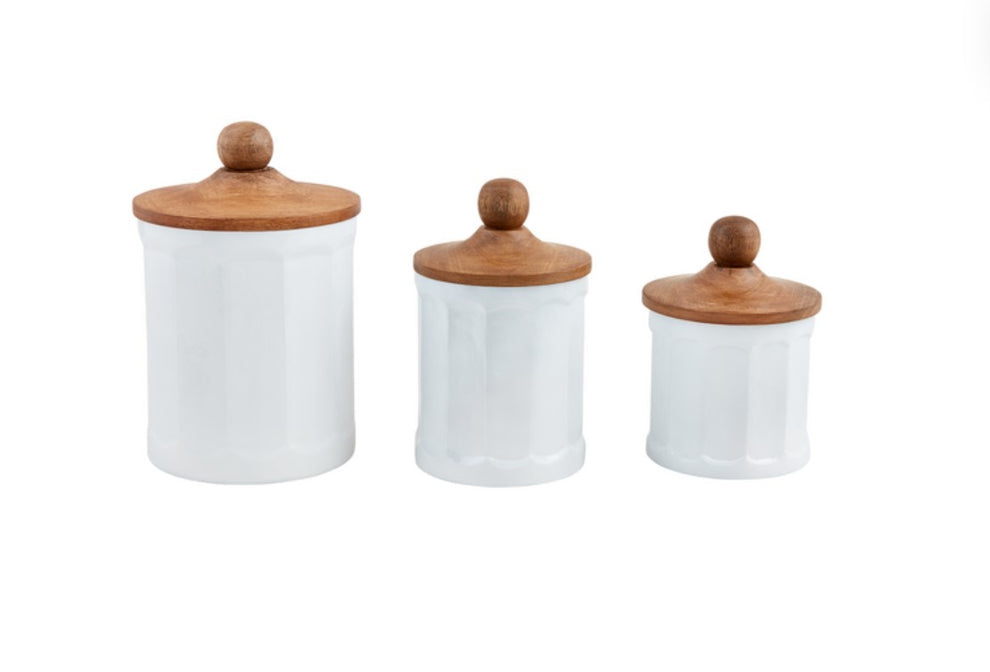 Milk Glass Canister Set of 3