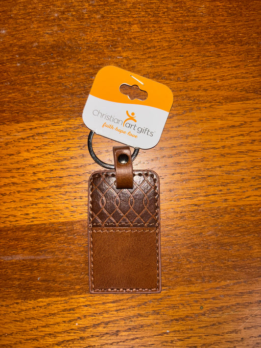 Rectangular Leather Keychain