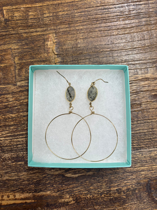 Dangling Thin Gold Hoops