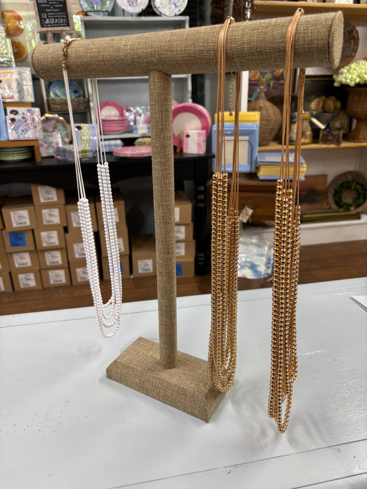 Long Multi Strand Beaded Necklace