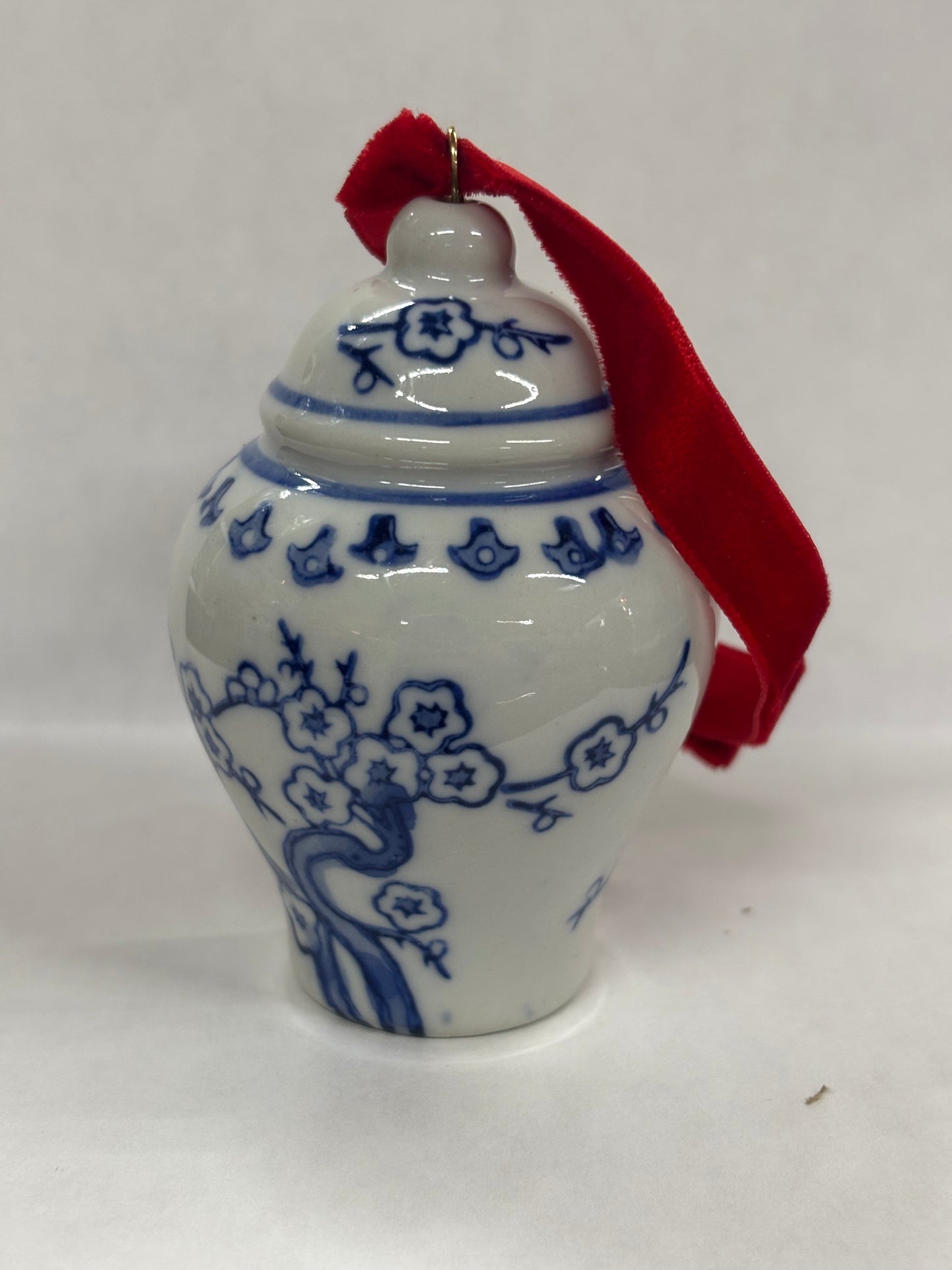 Chinoiserie Ginger Jar Ornaments with Red String
