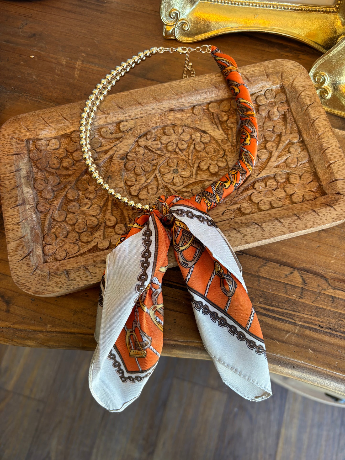 Scarf Gold Necklace