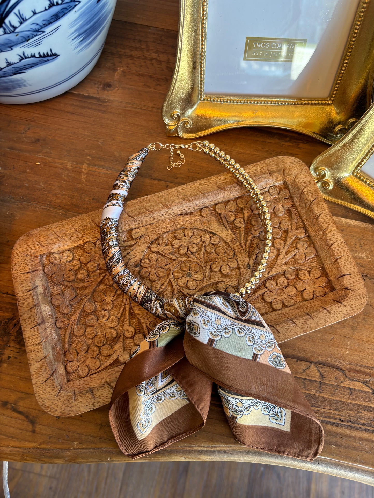 Scarf Gold Necklace