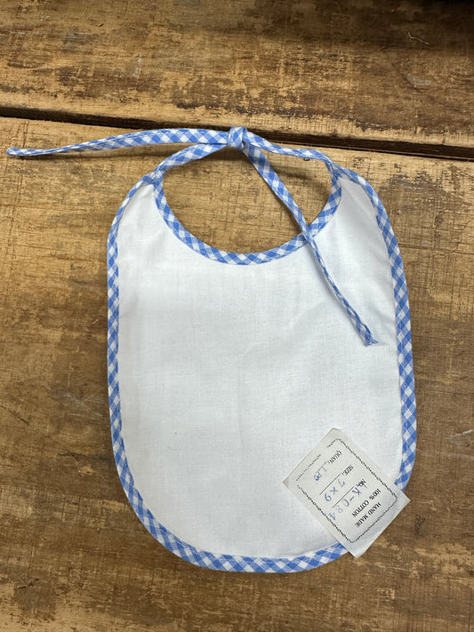 Blue Gingham Lined Bib