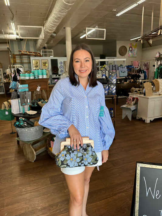 Puff Sleeve Button Up