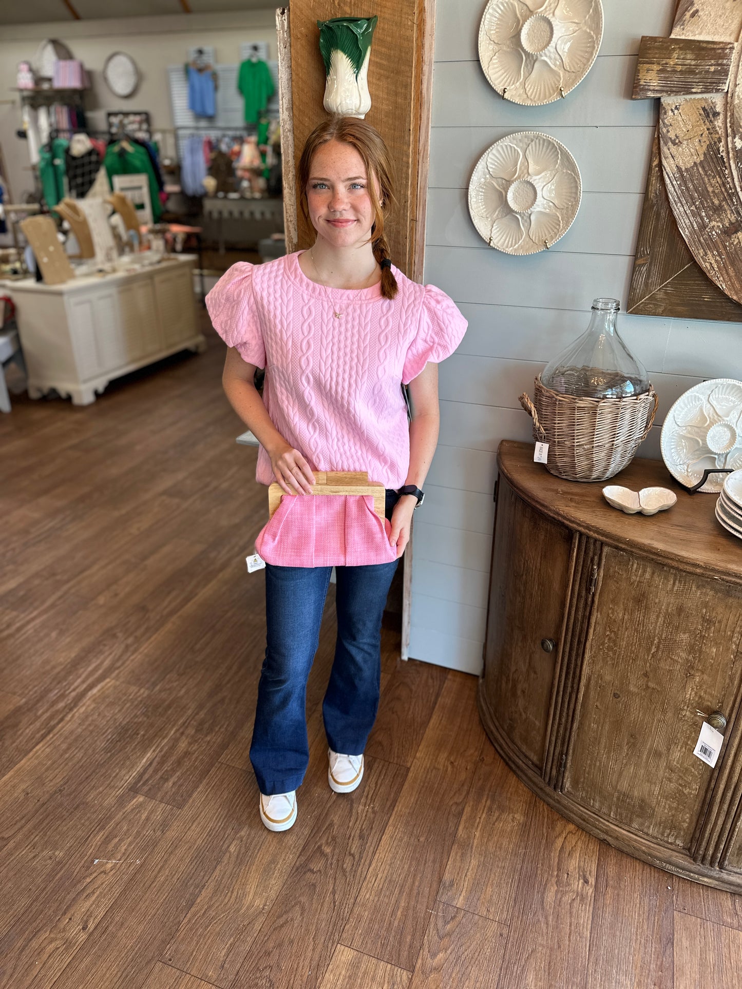 Textured Puff Sleeve Top