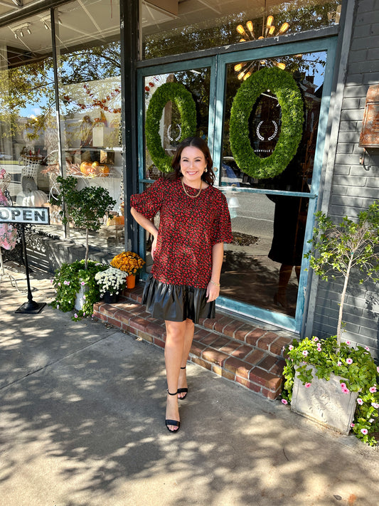 Faux Leather Dress